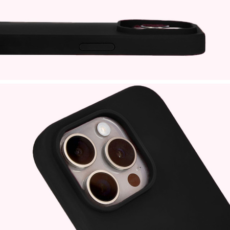 Etui silikonowe do iPhone 15 Pro Bizon Soft Case, czarne