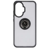 Etui z uchwytem na palec Bizon Case Hybrid Ring do Xiaomi POCO F7, przydymione z czarną ramką