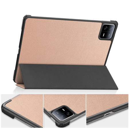 Etui Bizon Case Tab Croc do Xiaomi Pad 6 / Pad 6 Pro, różowozłote