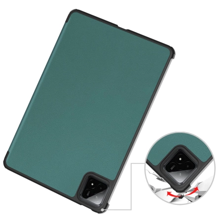 Etui z klapką Bizon Case Tab Croc do Xiaomi Pad 7 / 7 Pro, ciemnozielone
