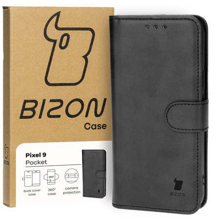 Etui z klapką Bizon Case Pocket do Google Pixel 9, czarne