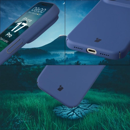 Etui Bizon Case Łupka do iPhone 17 Pro, niebieskie