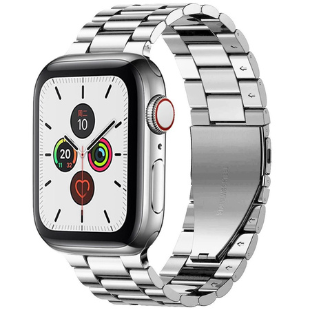 Pasek ze stali nierdzewnej Bizon Strap Watch Aura do Apple Watch 38/40/41/42 mm, srebrny