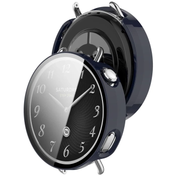 Etui ze szkłem do zegarka Bizon Case+Glass Watch do Xiaomi Watch S4 41 mm, niebiekie