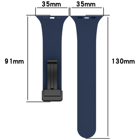 Silikonowy pasek Bizon Strap Watch Silicone L do Apple Watch 44/45/46/49 mm, granatowy