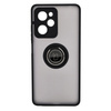 Etui z uchwytem na palec Bizon Case Hybrid Ring do Xiaomi Poco X5 Pro, przydymione z czarną ramką