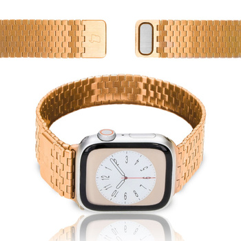 Pasek ze stali nierdzewnej Bizon Strap Watch Titanium do Apple Watch 38/40/41mm, różowozłoty
