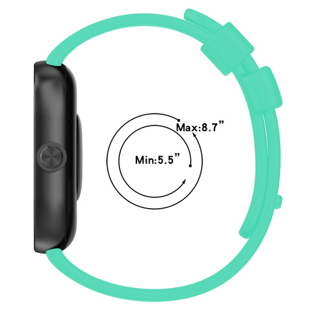Pasek Bizon Strap Watch Silicone B do Xiaomi Redmi Watch 5/4 / Smart Band 9/8 Pro, ciemno-miętowy