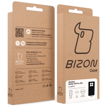 Etui Bizon Case Łupka do Xiaomi Redmi Note 14 Pro 5G, czarne