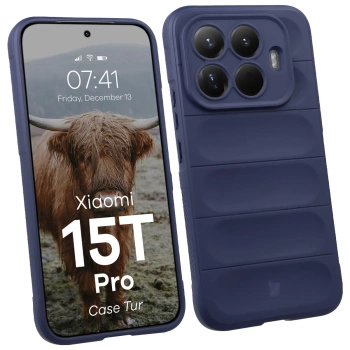 Pancerne etui Bizon Case Tur do Xiaomi 15T Pro, granatowe