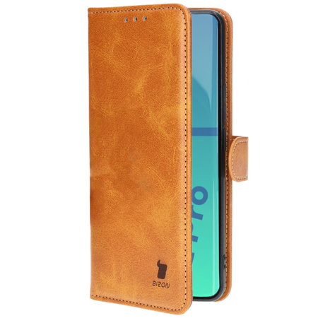 Etui z klapką Bizon Case Pocket do Realme 12 Pro / 12 Pro+, brązowe