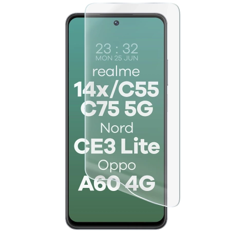 Folia hydrożelowa na ekran Bizon Glass Hydrogel Front Duo do Realme 14x 5G / C55 / C75 / OnePlus Nord CE 3 Lite / Oppo A60 4G, 2 sztuki
