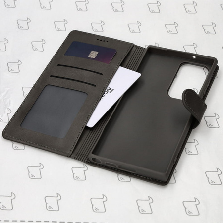 Etui Bizon Case Wallet do Samsung Galaxy S23 Ultra, szare