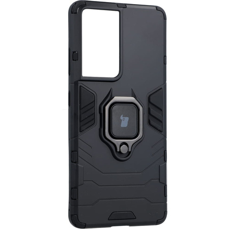 Etui Bizon Case Armor Ring do Galaxy S21 Ultra, czarne