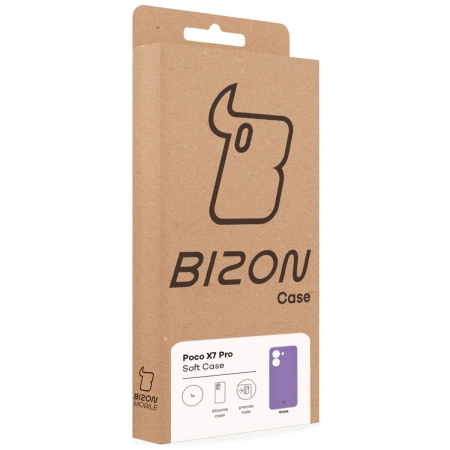 Silikonowe etui Bizon Soft Case do Xiaomi POCO X7 Pro, fioletowe