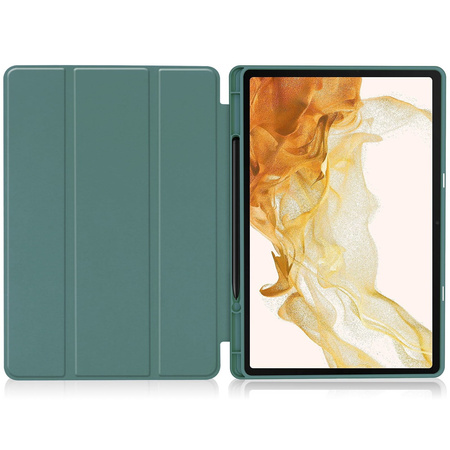 Etui Bizon Case Tab Lizard do Galaxy Tab S10 Plus / S9 Plus, ciemnozielone