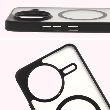 Etui z pierścieniem magnetycznym Bizon Case MatteO do Xiaomi Poco F7 Ultra, przydymione-czarne