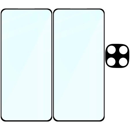 2x Szkło hartowane z ramką + szybka na aparat Bizon Edge 3D Pack do Realme 14 Pro 5G