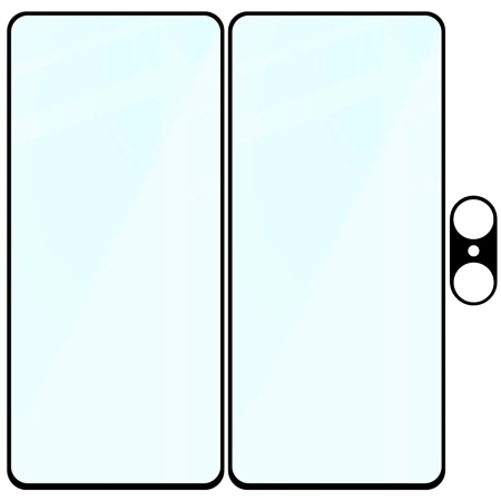 2x Szkło + szybka na aparat Bizon Edge Pack do OnePlus Nord CE5 5G