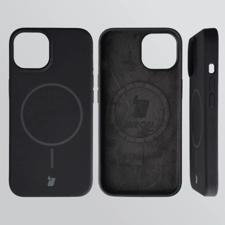 Silikonowe etui z pierścieniem magnetycznym Bizon Soft Case Magnetic do iPhone 14/13, czarne