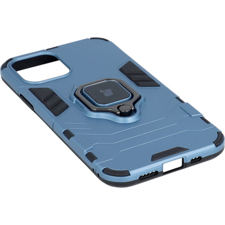 Etui Bizon Case Armor Ring do iPhone 12 / 12 Pro, niebieskie