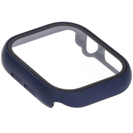 Etui ze szkłem do zegarka Bizon Case+Glass Watch do Apple Watch 11 / 10 (46mm), ciemnoniebieskie