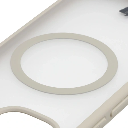 Etui z pierścieniem magnetycznym Bizon Case MatteO do Google Pixel 10a, przydymione-beżowe