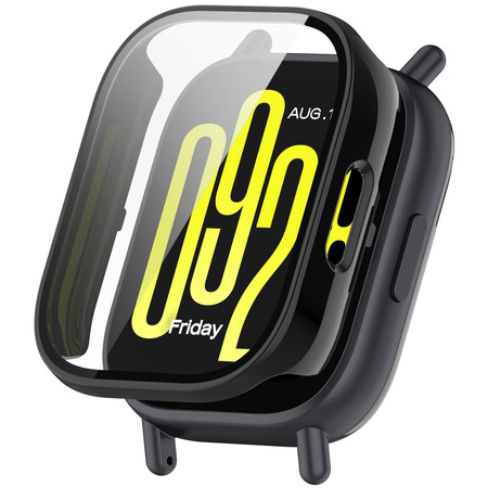 Etui ze szkłem do zegarka Bizon Case+Glass Watch do Xiaomi Redmi Watch 5 Active, czarne