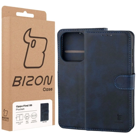 Etui z klapką Bizon Case Pocket do Oppo Find X9, granatowe