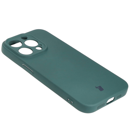 Etui Bizon Case Silicone do iPhone 15 Pro, ciemnozielone