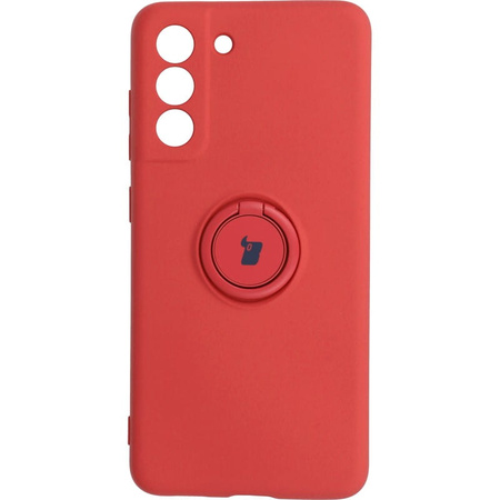 Etui Bizon Case Silicone Ring do Galaxy S21 FE, ciemny róż