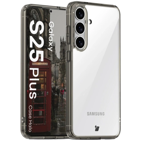 Etui Bizon Case Halo do Galaxy S25 Plus, przydymione-czarne
