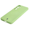 Etui Bizon Case Silicone Magnetic Sq do Galaxy S24 Plus, jasnozielone