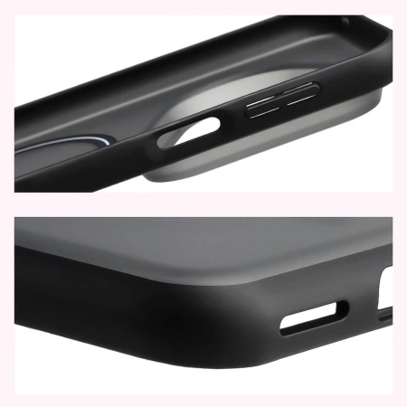 Etui z pierścieniem magnetycznym Bizon Case MatteO do Huawei Pura 80 Ultra, przydymione-czarne