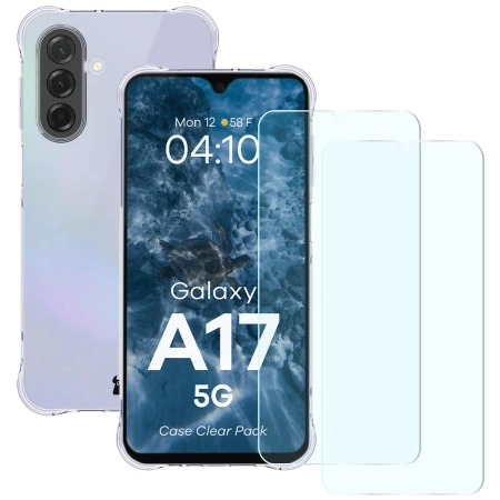 Elastyczne etui + 2x szkło hartowane Bizon Case Clear Pack do Galaxy A17 5G