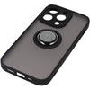Etui z uchwytem na palec Bizon Case Hybrid Ring do iPhone 14 Pro, przydymione z czarną ramką