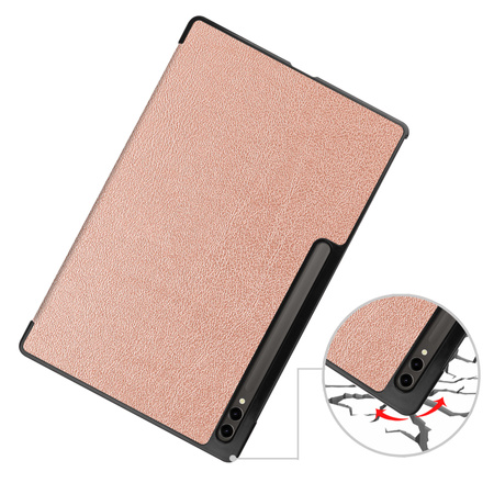 Etui Bizon Case Tab Croc do Samsung Galaxy Tab S9 Ultra, różowozłote