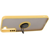 Etui z uchwytem na palec Bizon Case Hybrid Ring do Galaxy S22 Plus, przydymione z żółtą ramką