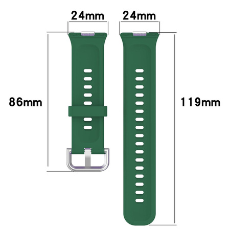 Pasek Bizon Strap Watch Silicone Pro SR do Huawei Watch Fit 4 / 4 Pro / 3, ciemnozielony