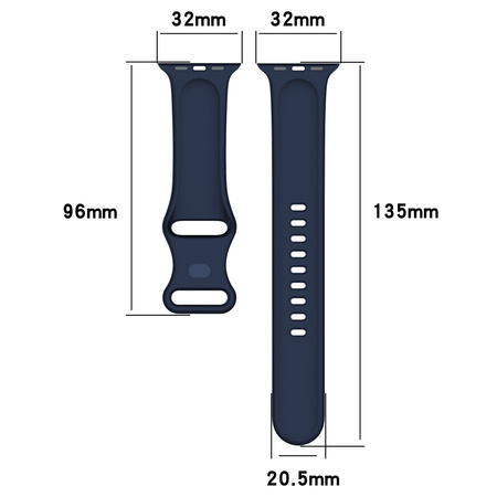 Pasek Bizon Strap Watch Silicone do Apple Watch 38/40/41/42 mm, granatowy