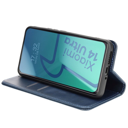 Etui z klapką Bizon Case Pocket Pro do Xiaomi 14 Ultra, granatowe