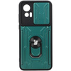 Etui Bizon Case Camshield Card Slot Ring do Motorola Moto Edge 30 Neo, zielone
