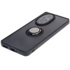 Etui z uchwytem na palec Bizon Case Hybrid Ring do Honor 200 Pro, przydymione z czarną ramką