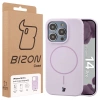 Silikonowe etui z pierścieniem magnetycznym Bizon Soft Case Magnetic do iPhone 14 Pro, jasnofioletowe