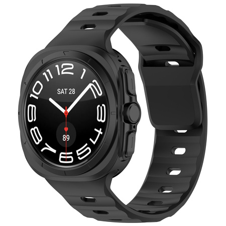 Silikonowy pasek Bizon Strap Watch Silicone G do Galaxy Watch Ultra 47 mm, czarny