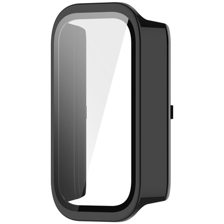 Etui ze szkłem do zegarka Bizon Case+Glass Watch do Xiaomi Smart Band 9 Active / Redmi Band 3, czarne