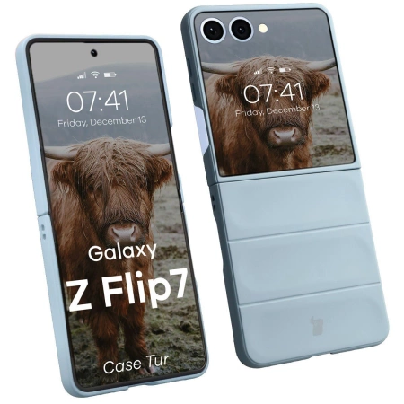 Pancerne etui Bizon Case Tur do Galaxy Z Flip7, błękitne