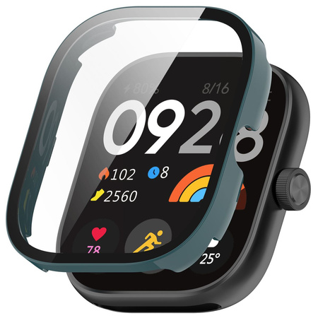 Etui ze szkłem do zegarka Bizon Case+Glass Watch do Xiaomi Redmi Watch 5, zielone