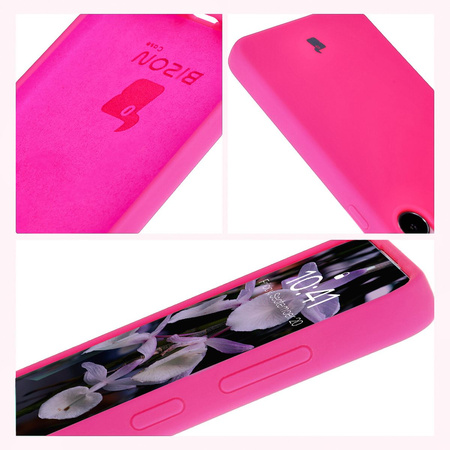 Silikonowe etui Bizon Soft Case do Galaxy S24 Plus, neonowo-różowe