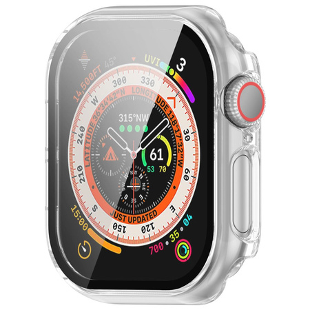 Etui ze szkłem do zegarka Bizon Case+Glass Watch do Apple Watch 10 46mm, przeźroczyste